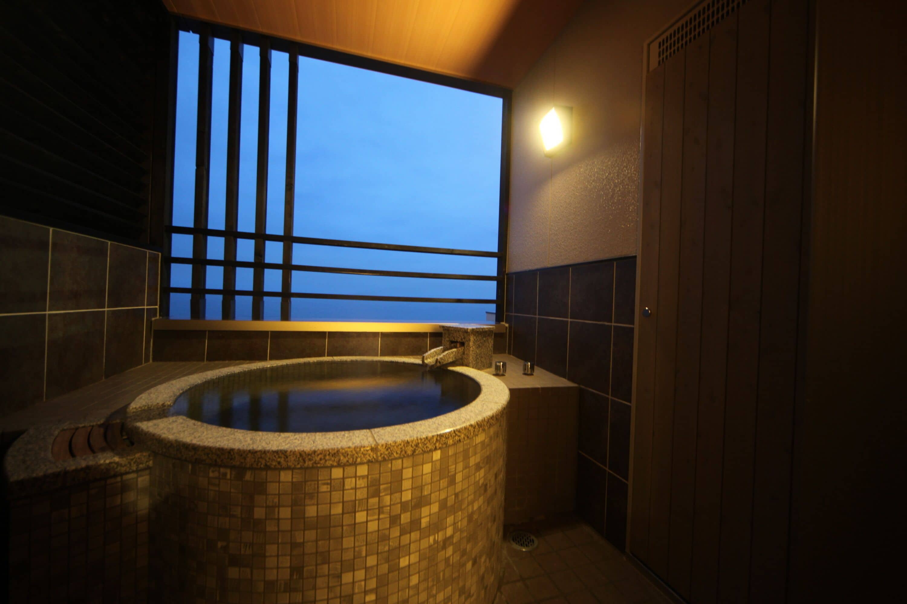 separate bathtub and shower, spring water bathtub, free toiletries