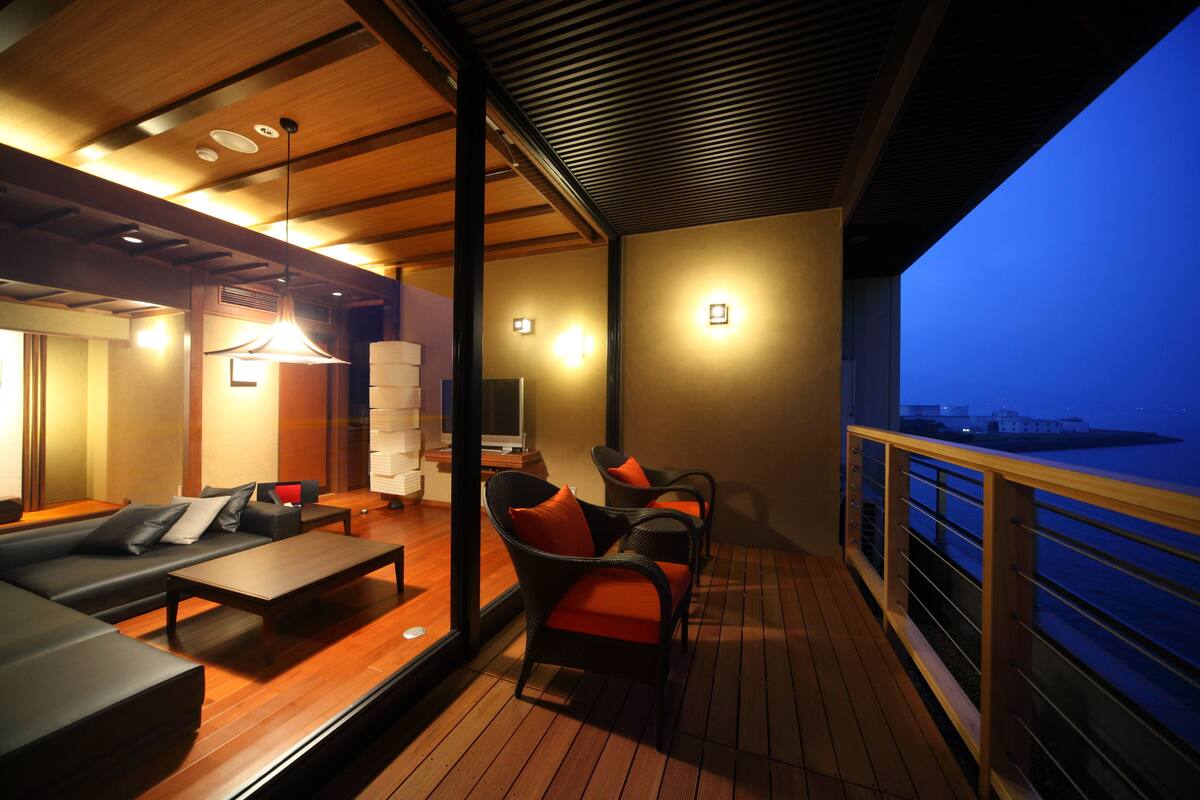 Suíte superluxo, para não fumantes (with Open-air Bath and Tatami Area) | Terraço/pátio