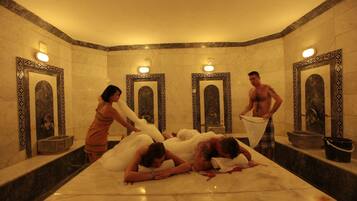 Een Turks bad/hammam, massage- en behandelingsruimtes