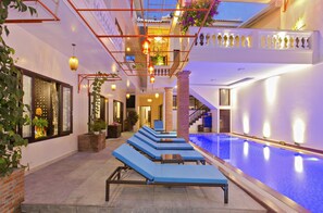 Indoor pool, outdoor pool, open 7 AM to 9 PM, pool umbrellas - Pham Gia Boutique Villa (Da Nang)