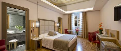 Executive Room, City View | Premium bedding, in-room safe, desk, laptop workspace