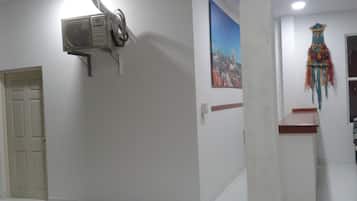 Laptop workspace, free WiFi, bed sheets