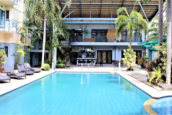 Outdoor pool, open 6:00 AM to 8:00 PM, pool umbrellas, sun loungers