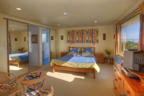 Chambre Panoramique, 1 très grand lit, vue océan
