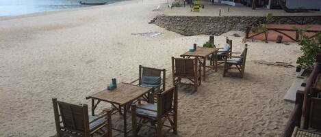 On the beach, scuba diving, snorkeling, beach bar