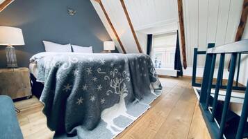 1 slaapkamer, luxe beddengoed, donzen dekbedden, een minibar