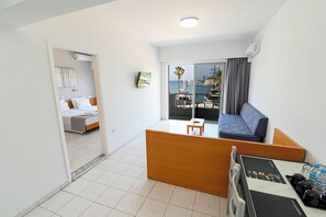 Apartment, 1 Bedroom, Harbor View | 1 bedroom, in-room safe, blackout drapes, soundproofing - Jasmine Hotel Apartments (Kos)