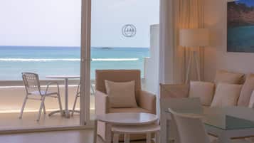 Superior Apartment, 1 Bedroom, Sea View | Living area | 25-inch flat-screen TV with satellite channels, TV