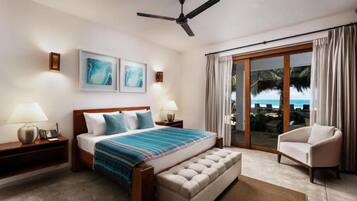 Ocean View Suite | 1 bedroom, premium bedding, in-room safe, individually decorated