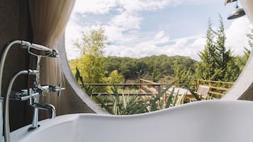 Bañera y ducha independientes, bañera profunda