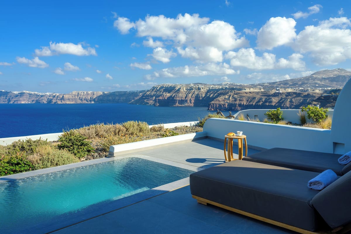 Deluxe Suite,Private pool, Caldera view | View from room