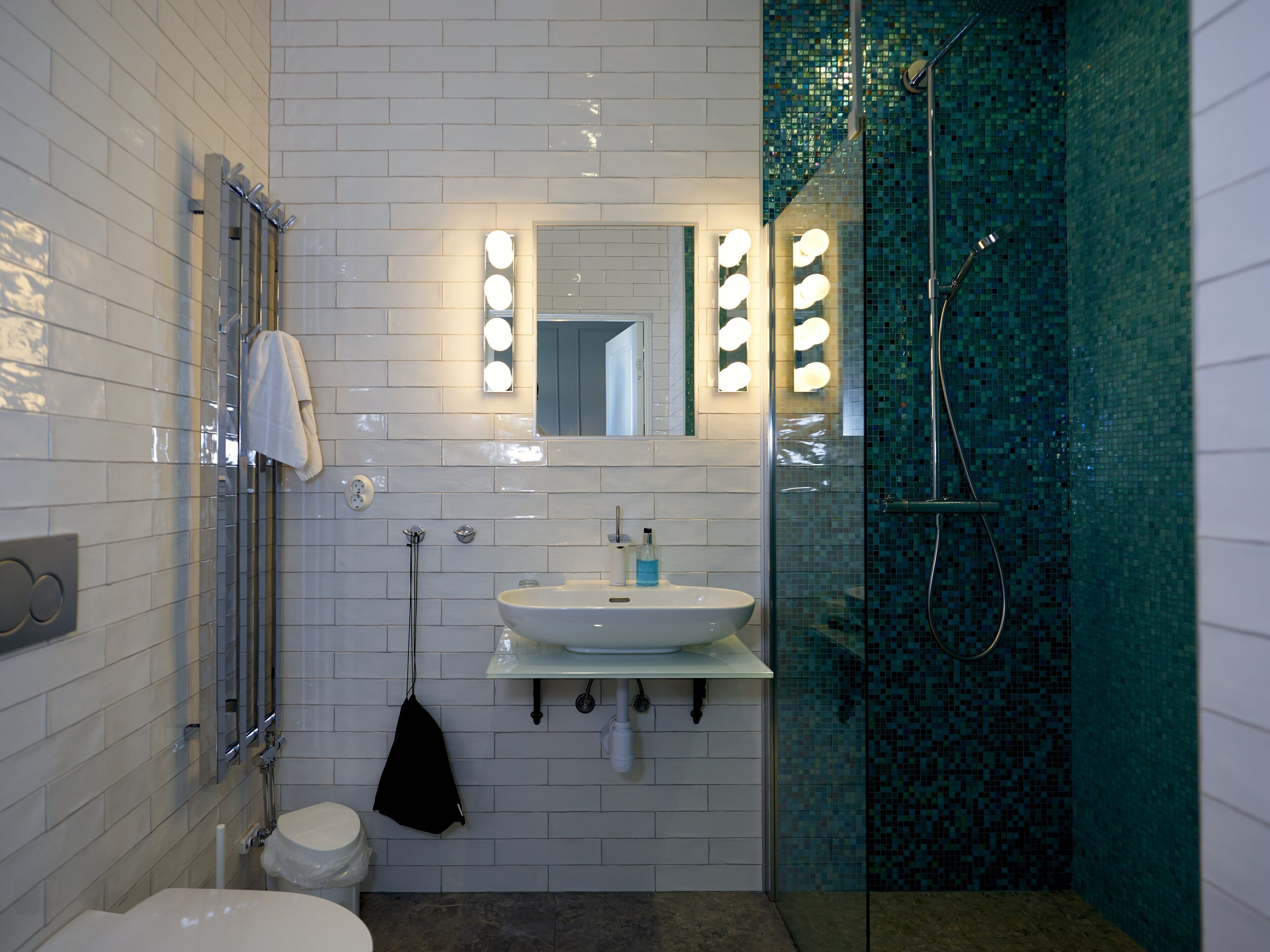 classic double room | bathroom | hair dryer, towels