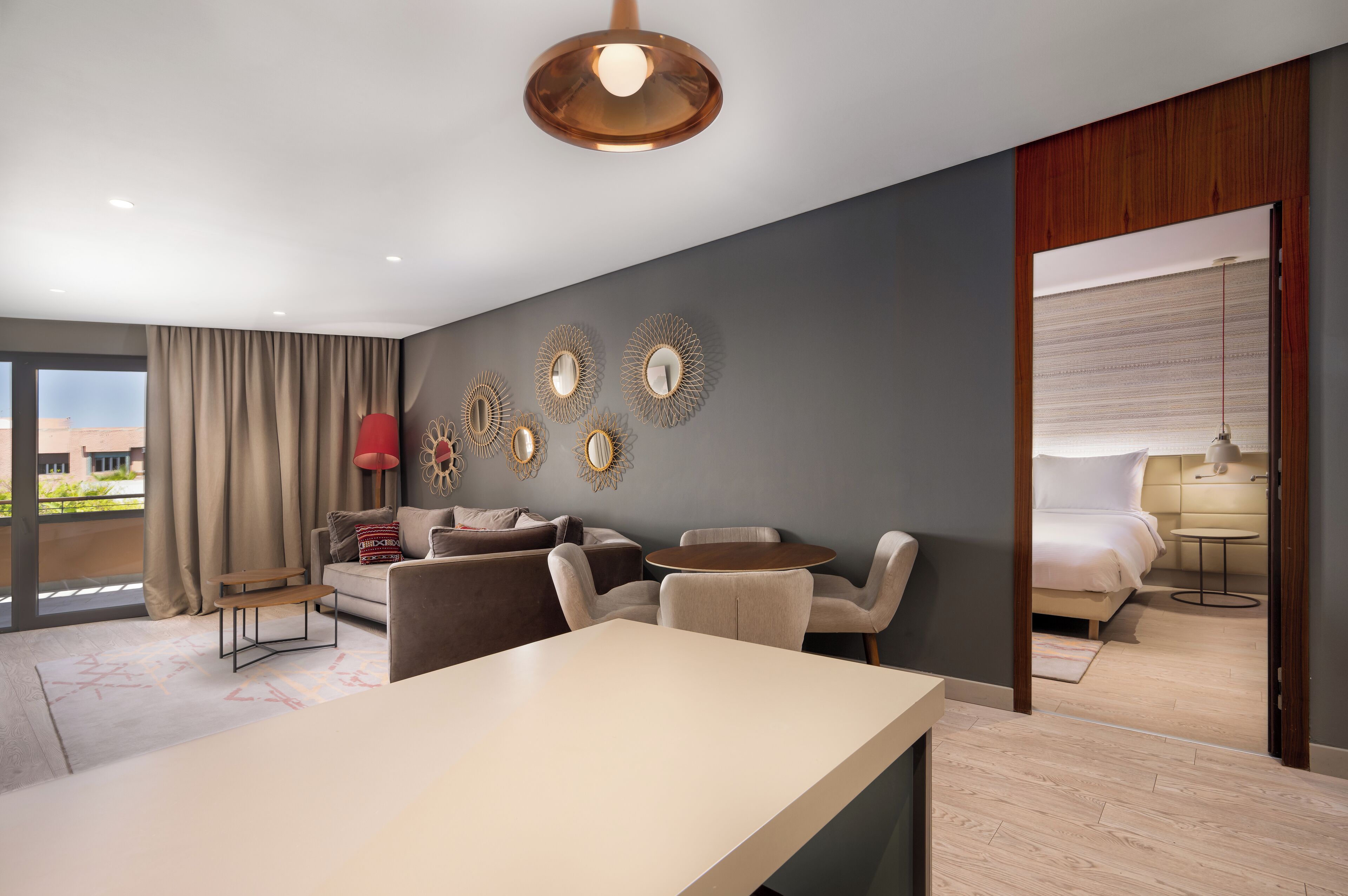 presidential suite, terrace | living area | 42-inch lcd tv with satellite channels, tv