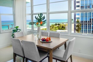 Deluxe Suite, 2 Bedrooms, Ocean View, Corner | In-room dining - Seacoast Suites on Miami Beach (Miami Beach)