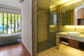 Honeymoon Suite | Bilik Mandi | Pancuran mandi, hulu semburan mandi hujan 