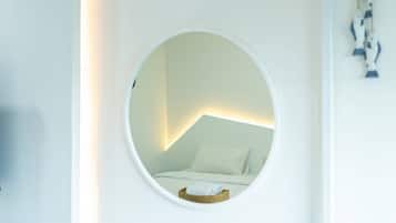 Free minibar, in-room safe, individually decorated, desk