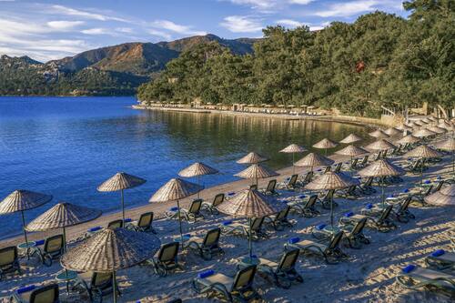 Private beach, sun-loungers, beach umbrellas, beach volleyball