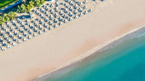 An aerial view of a beach with rows of umbrellas and lounge chairs. - Asteria Family Resort Belek (Ex. Aquaworld Belek) - All inclusive (Serik)