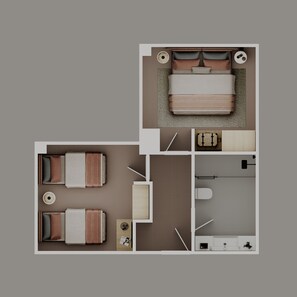 家庭房 | 迷你吧、客房内保险箱、办公桌、笔记本电脑工作区