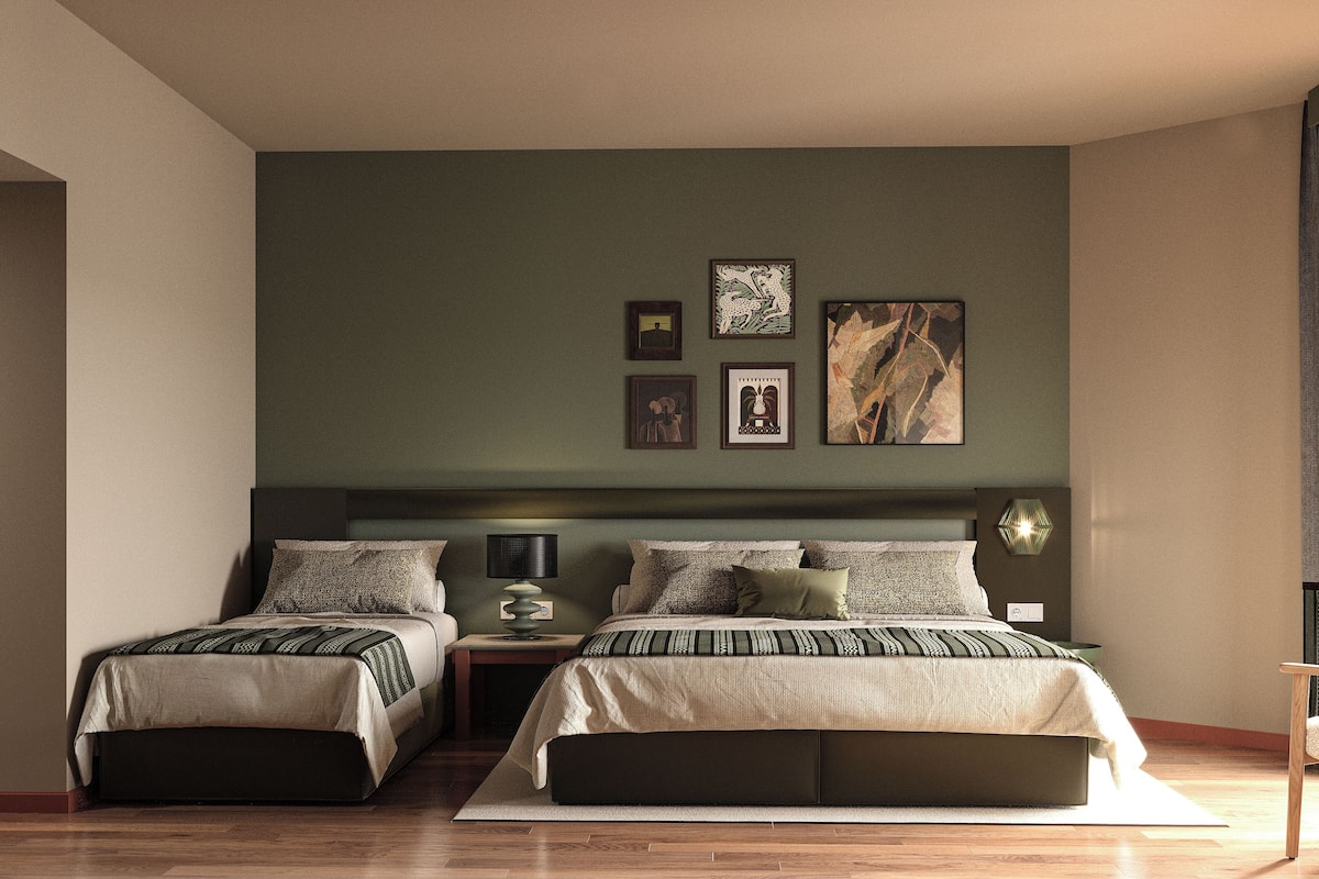 Kamar Standar | Minibar, brankas, meja kerja, dan ruang kerja ramah laptop