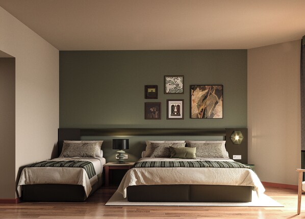 Minibar, coffres-forts dans les chambres, bureau