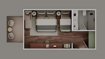 Minibar, in-room safe, desk, laptop workspace