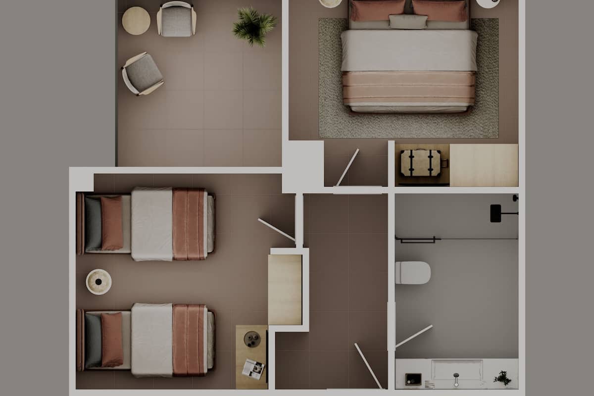 Club Family Room | Minibar, in-room safe, desk, laptop workspace