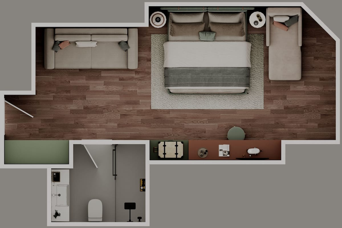 슈피리어룸 | 욕실 | 샤워 시설, 레인폴 샤워기, 친환경 세면용품, 헤어드라이어