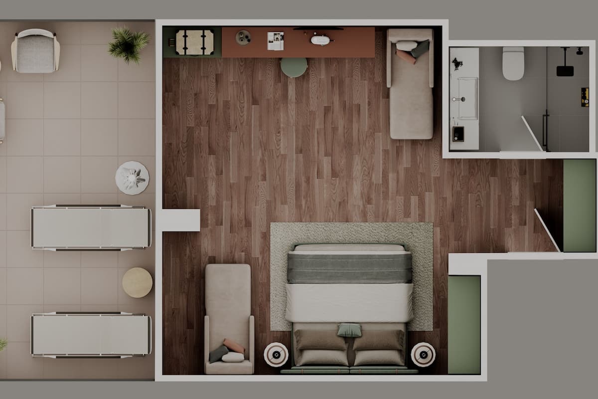 Habitación superior | Baño | Regadera, regadera tipo lluvia, amenidades de baño ecológicas