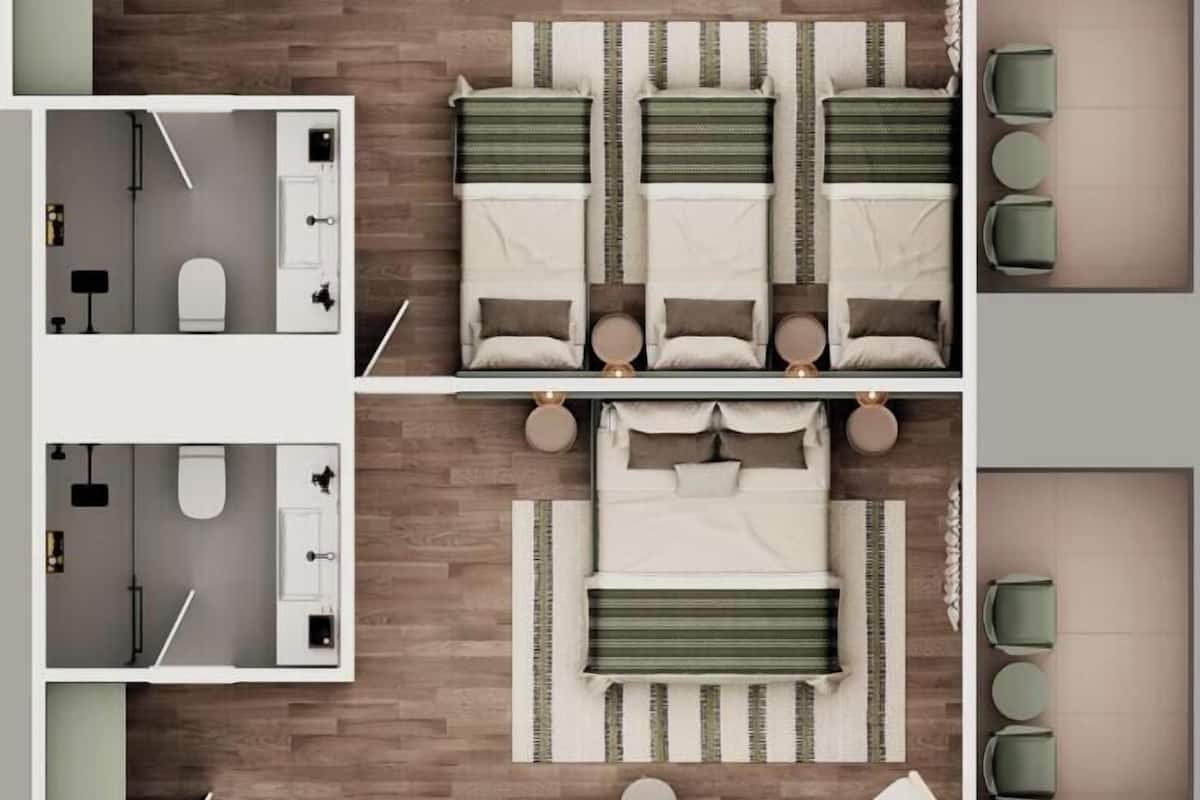 Minibar, coffres-forts dans les chambres, bureau