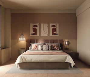 Habitación estándar | Minibar, caja de seguridad en la habitación y escritorio