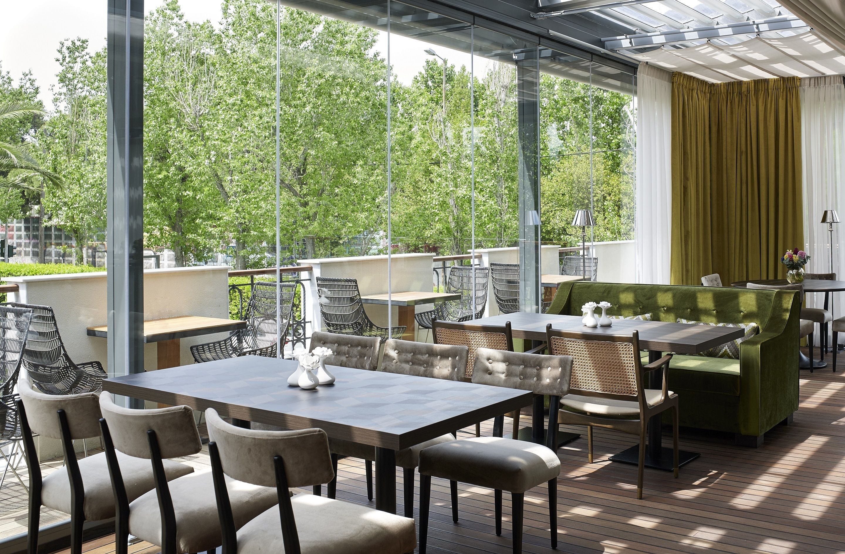 breakfast, lunch, dinner served; mediterranean cuisine, garden views