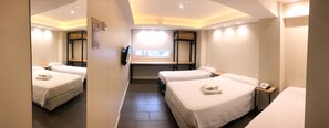 Vierbettzimmer | Schreibtisch, kostenlose Babybetten, Zustellbetten, kostenloses WLAN