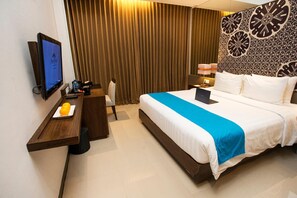 Roupas de cama premium, cofres nos quartos, individualmente decorados