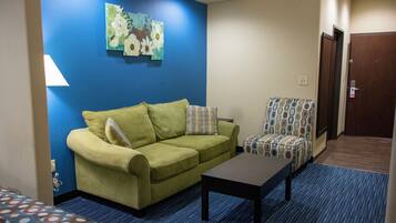 43-inch flat-screen TV with cable channels, TV