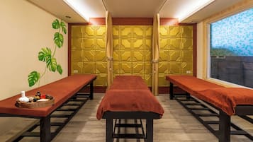 Aromatherapy, Thai massages, body scrubs, facials, 2 treatment rooms