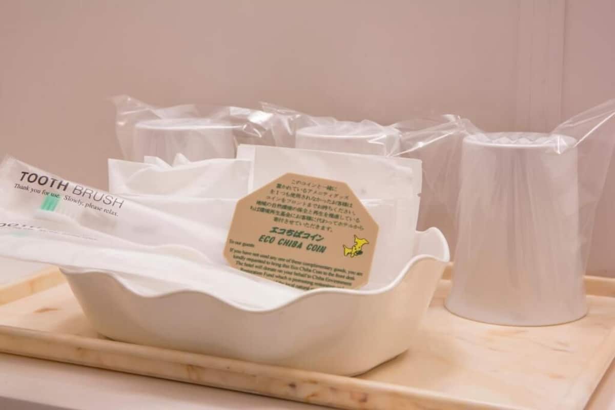 combined shower/bathtub, free toiletries, hair dryer, slippers