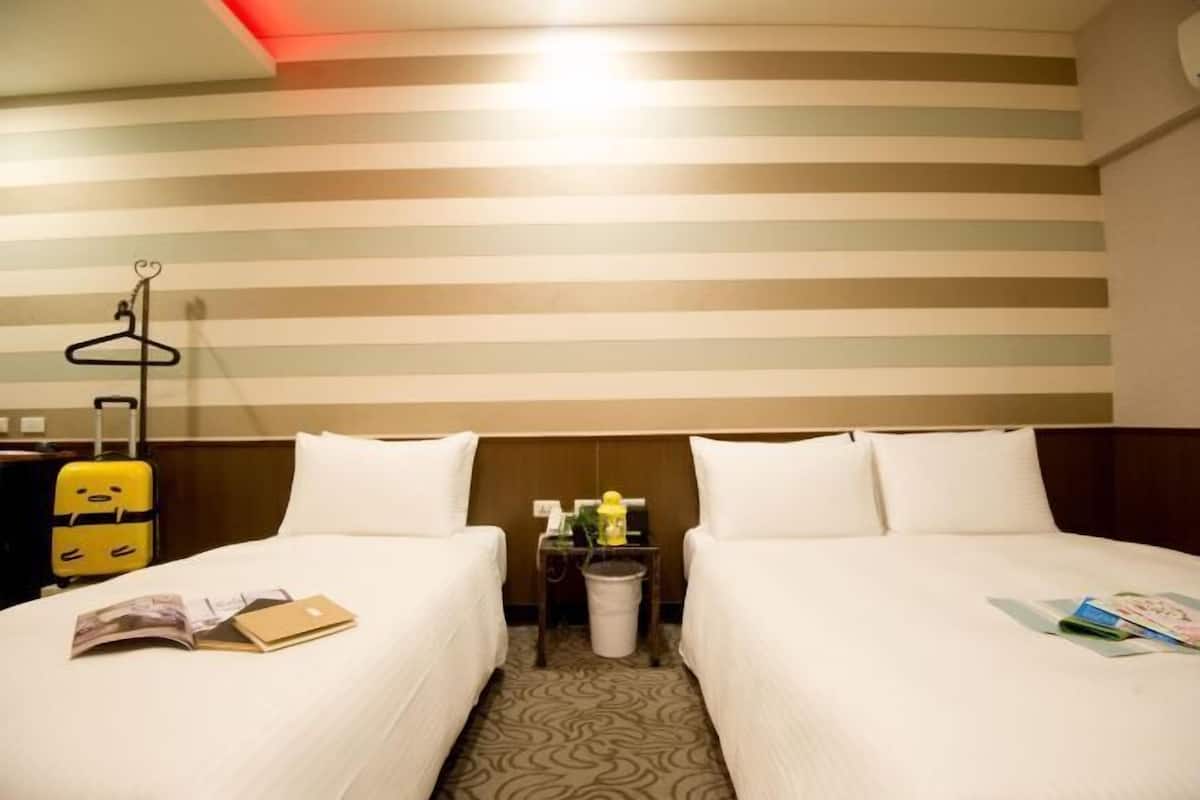 Down comforters, desk, blackout drapes, bed sheets