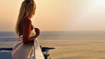 On the beach, sun-loungers, beach umbrellas
