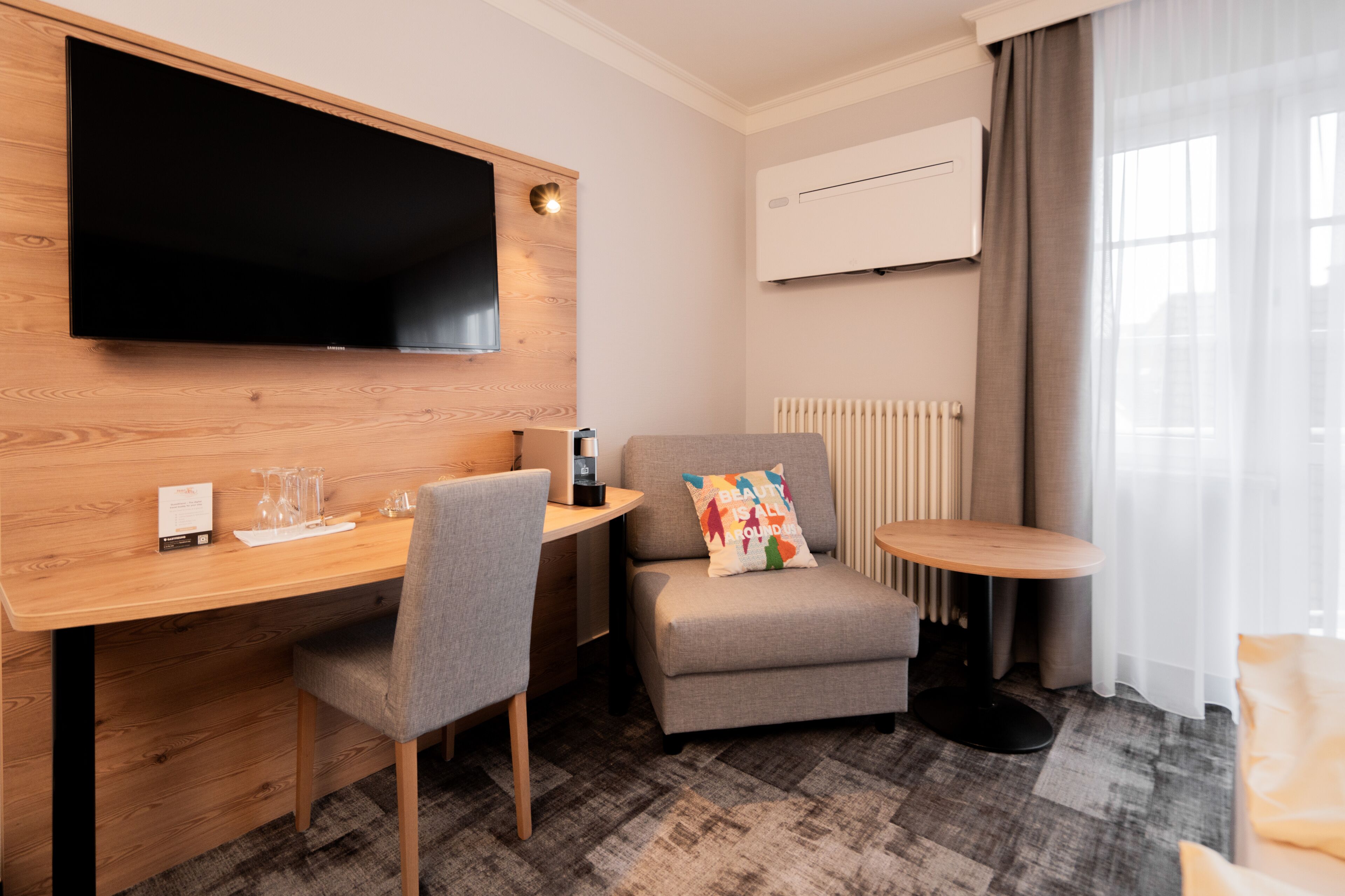 55-inch flat-screen tv with cable channels, tv, offices