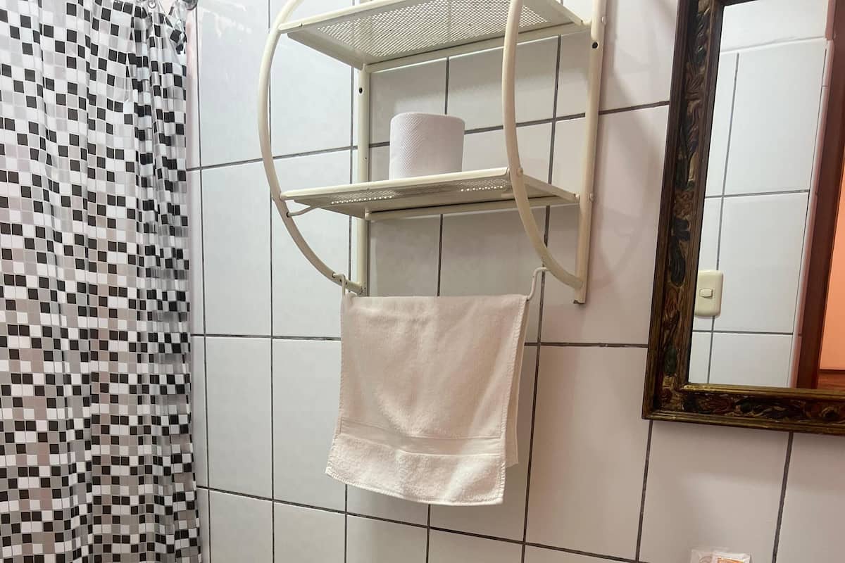 standard single room | bathroom | shower, free toiletries, towels