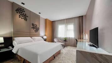 Minibar, in-room safe, alarm clocks