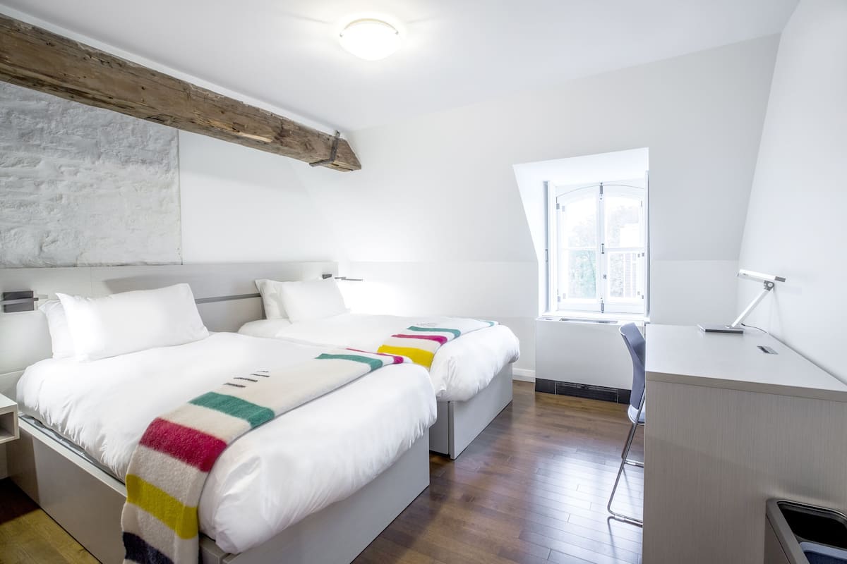 Premium bedding, desk, free WiFi, bed sheets