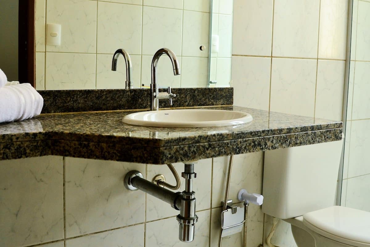 standard room | bathroom | shower, hair dryer, towels