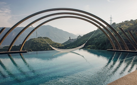 Seasonal outdoor pool. Hotel Sigmundskron