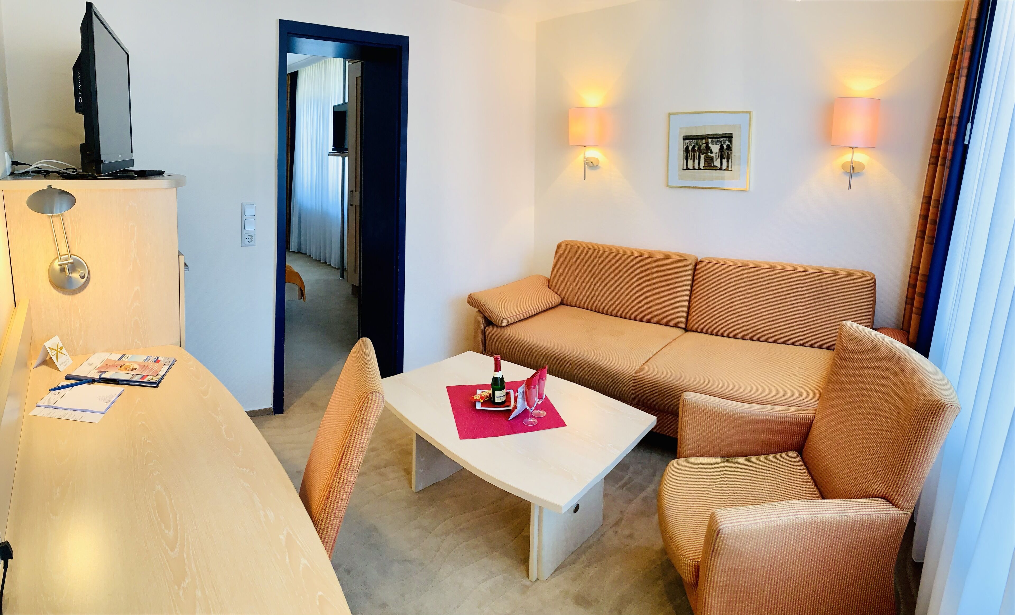 studio, terrace | living area | flat-screen tv