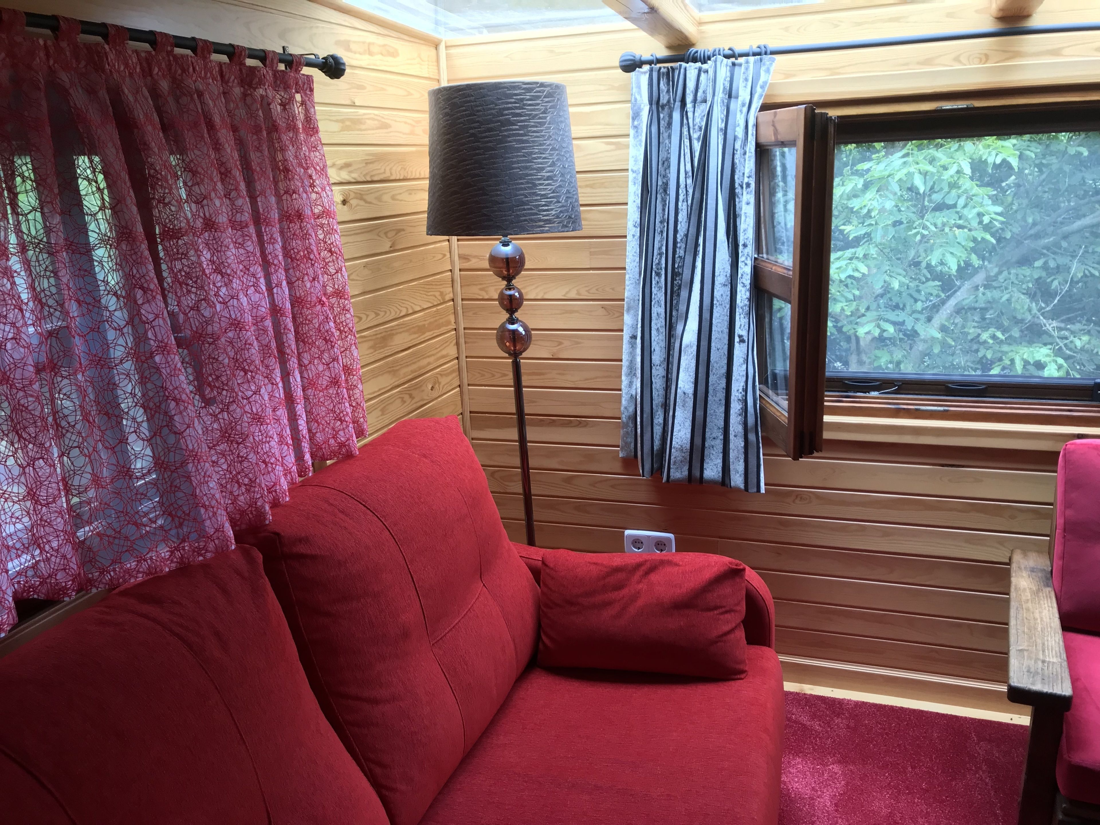 cottage, hot tub | living area | flat-screen tv