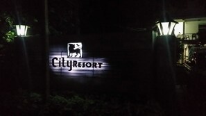Front of property – evening/night