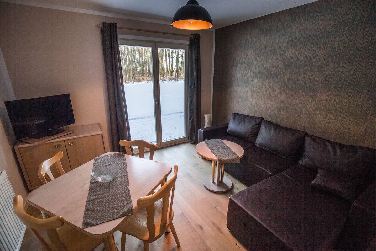 Chambre Triple, vue lac | Coin séjour