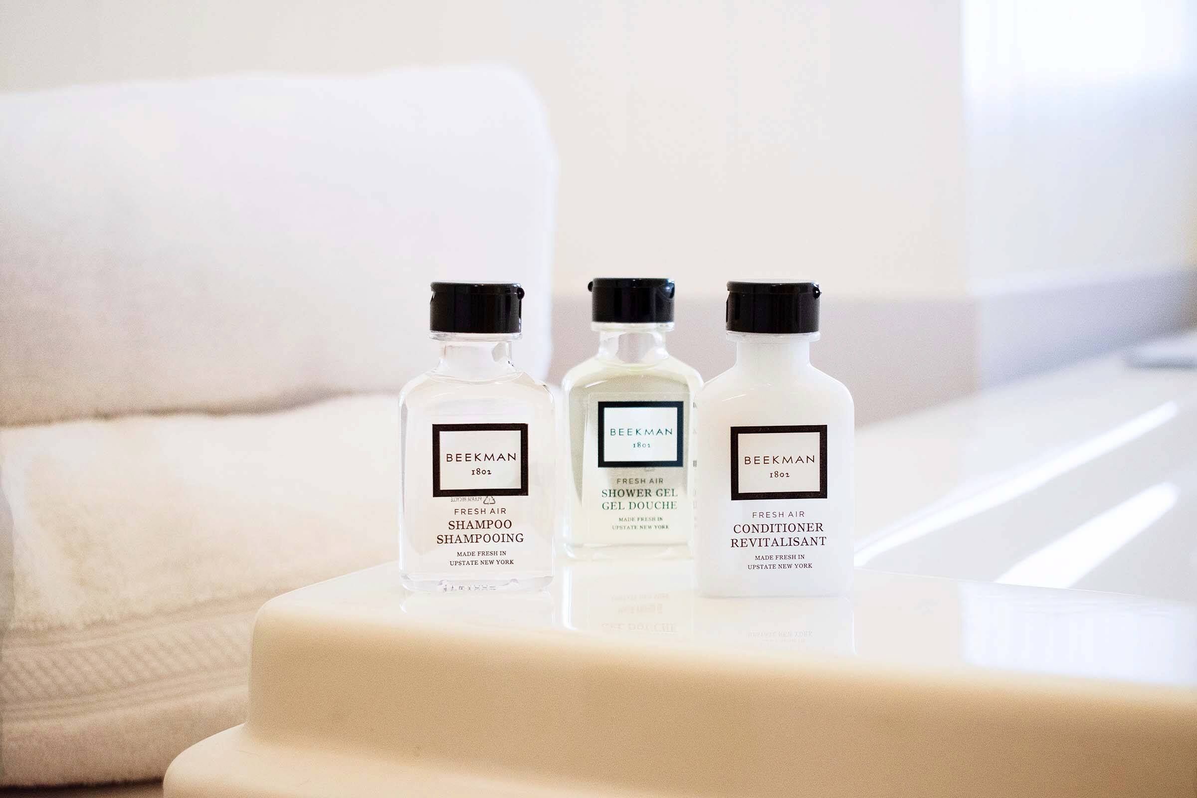 separate bathtub and shower, deep-soaking bathtub, free toiletries